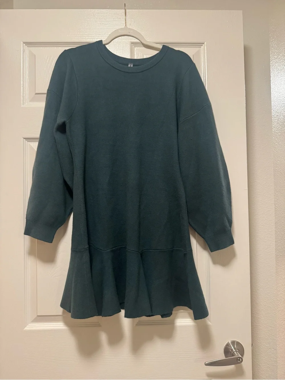 Anthropologie 3/4 Sleeve Ruffled Sweater Knit Dress - Picture 4 of 14